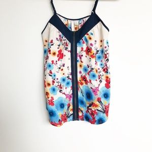 LC Lauren Conrad floral zipper front camisole tank